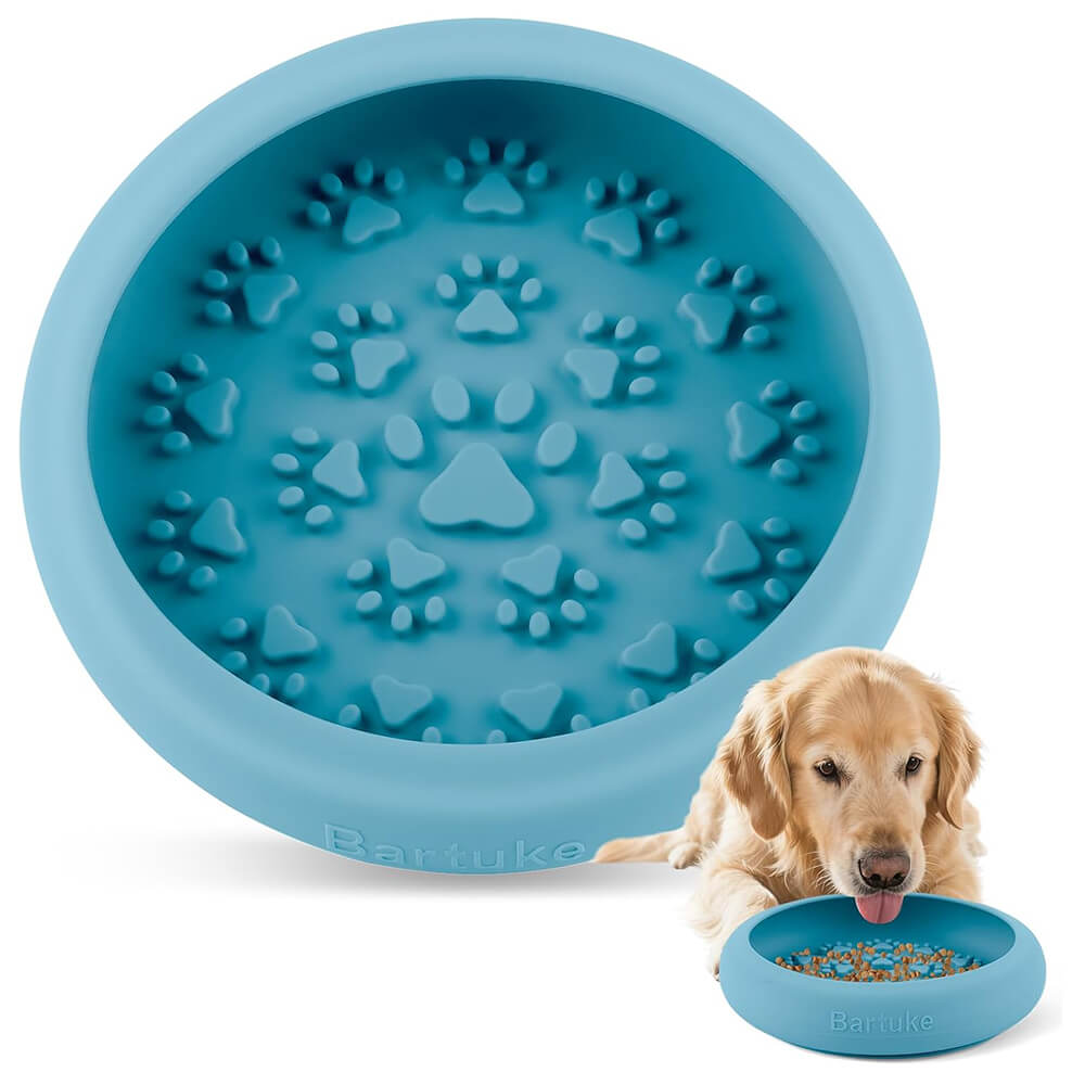 8.2"×2" Slow Feeder Dog Bowl Licking Mat Cyan