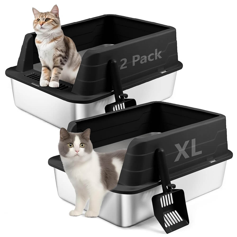 2 Pack Stainless Steel Litter Box