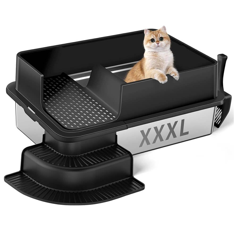 Semi Enclosed Stainless Steel Litter Box Step