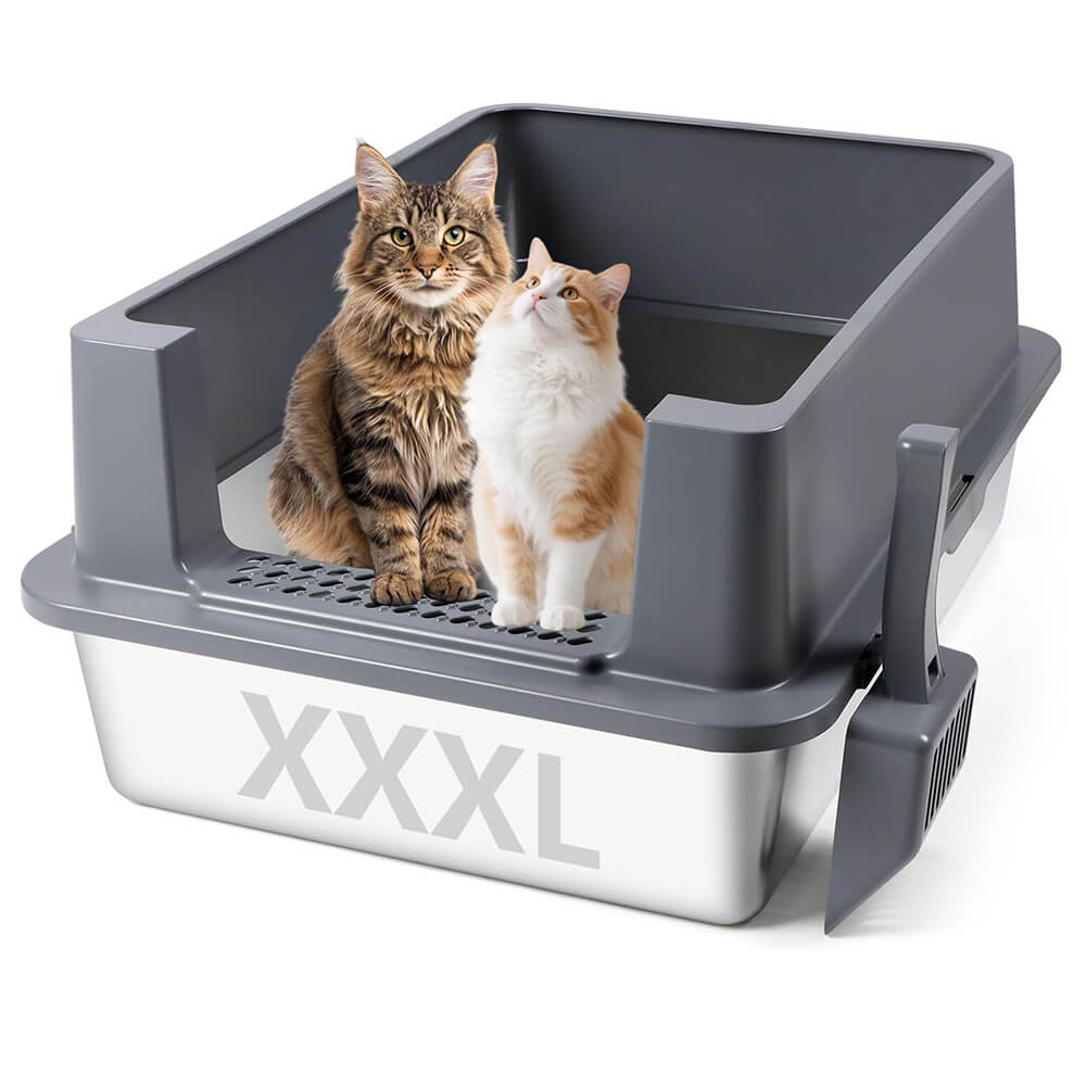 Dark Gray Stainless Steel Litter Box
